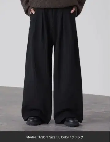 [ LUENNA ] 2턱 와이드 스웨트 팬츠