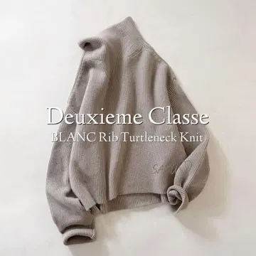 정가 37400엔 두지엠 클라세 BLANC 아제 터틀넥 니트