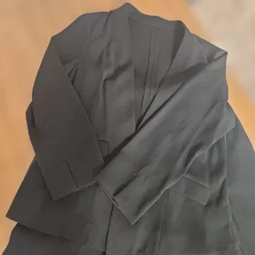 블랙 자켓 와이드 팬츠 세트