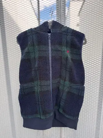 Gymphlex 플리스 후드 부착 보아 베스트 네이비/그린