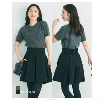 basement online 여성용 플레어 큐롯 블랙