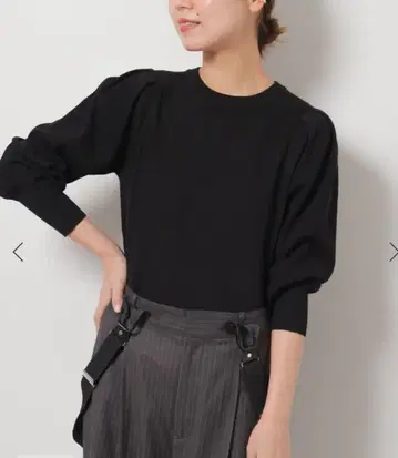 Journal Standard relume 퍼프 슬리브 풀오버 블랙