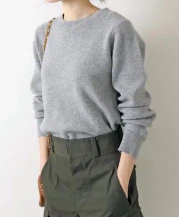 스픽 앤 스팬 울 믹스 스무스 니트 그레이