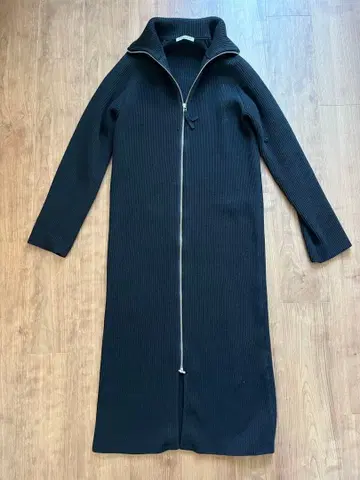 BEAUTY&YOUTH 블랙 니트 롱 원피스 집업