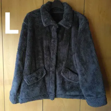 진한 그레이 L 사이즈 보아 자켓