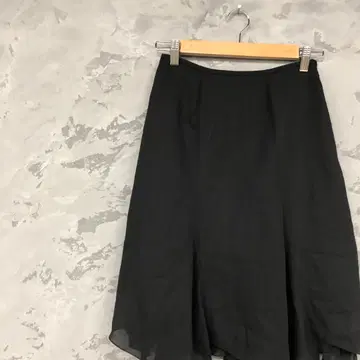 레이스 스커트 블랙 플레어 스커트 무릎 기장 개성 모드 블랙