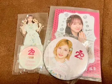 쿠라노오 나루미 아크릴 스탠드 시타오 미우 캔 배지 AKB48 굿즈 세트