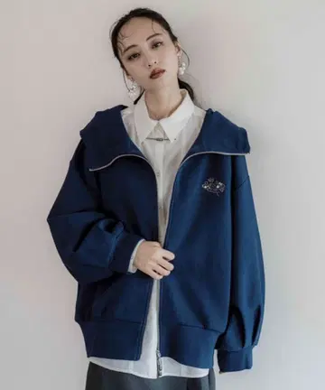 종이상자 빅 후드티(블루)