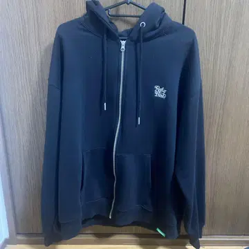 Refurbish 블랙 후드티 XL 지퍼 후드티