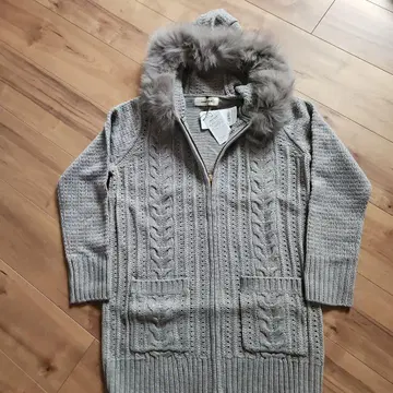 레스 빠세 그레이 후드 부착 니트 가디건