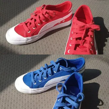 PUMA Capri CanvasSneaker Red & Blue 2set