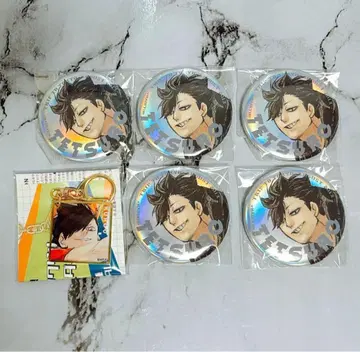 하이큐 쿠로오 테츠로 메탈릭 캔뱃지 색지풍 아크릴 키링 6세트