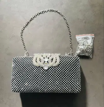미사용 큐빅 럭셔리 파티 백 결혼식 체인 탈부착 가능