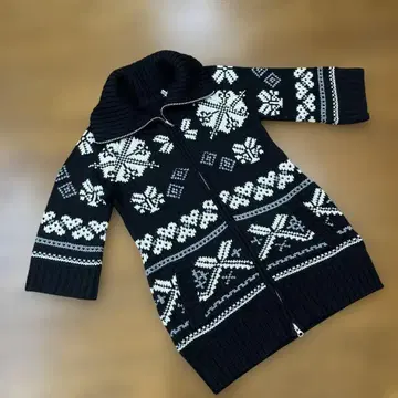 JILLSTUART 노르딕 무늬 롱 니트 코트 M