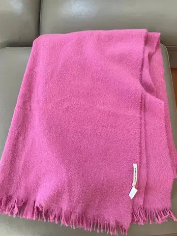 ASAUCE MELER 알파카 100% 대형 샤기 스톨 핑크