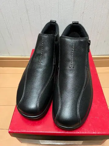 새상품! 아킬레스 솔보 블랙 가죽 부츠 지퍼 포함 25cm