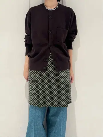 CABaN 코튼 캐시미어 가디건 M 다크 브라운