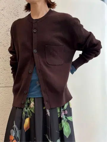 25AW CABaN 코튼 캐시미어 가디건 M 다크 브라운