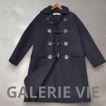 새상품급 갤러리 바이 캐시미어 혼방 울 더플 코트 네이비 후드