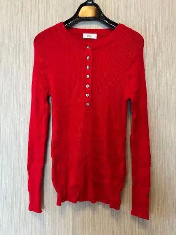 SHIPS any 빨간색 리브 긴팔 스웨터