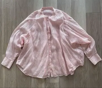 SLOBE 린넨 핑크 긴팔 셔츠