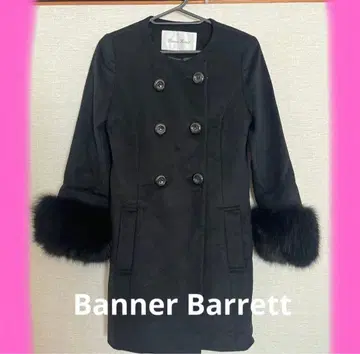 Banner Barrett 블랙 퍼 코트 노카라 사이즈 38
