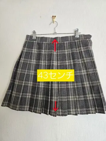 체크 무늬 플리츠 스커트 리본 포함