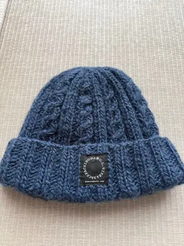 야마토미치 네이비 니트 모자 100% 울