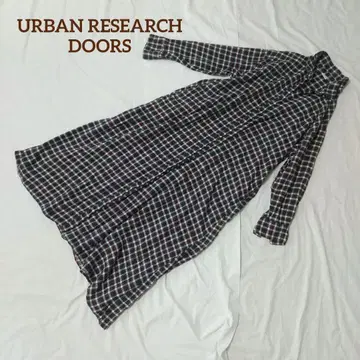 어반 리서치 도어스 체크 플란넬 셔츠 원피스