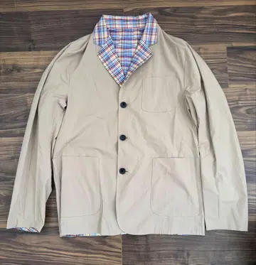 CABaN 리버서블 테일러드 자켓 베이지 체크 무늬