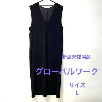 글로벌 워크 스고라쿠 SV넥 쟝스카 블랙 사이즈 L