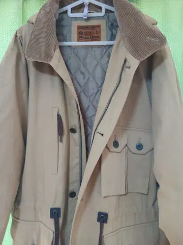 [ 블루종 ] 옷깃 코듀로이 롱 기장 안감 퀼트 헌팅 사용감 구제 의류