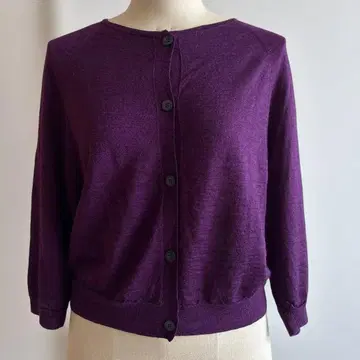 드리스반노튼 박스 가디건 스몰 퍼플 오부 소매