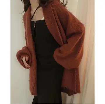 mideal 샤기 롱 가디건