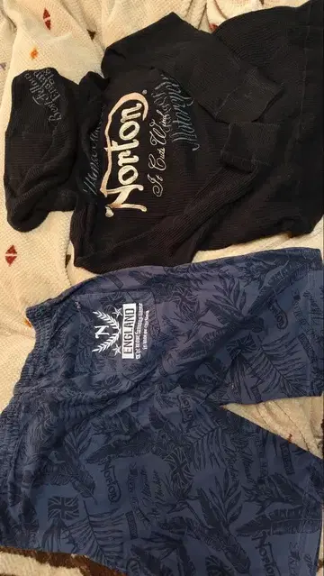 Norton 노튼 자수 후드티 하프 팬츠