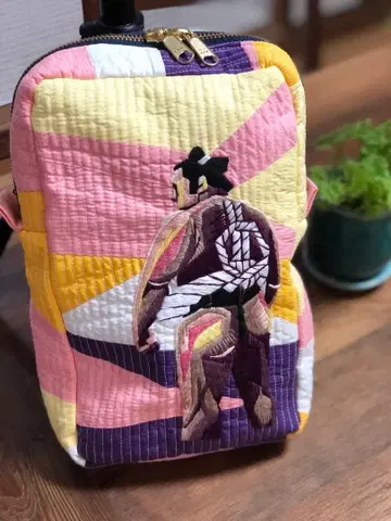 스모 선수 자수 장식 퀼팅 핸드메이드 파우치