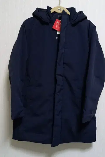 네이비 후드 부착 다운 자켓 M 사이즈