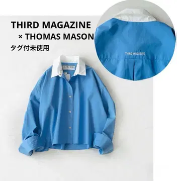택 포함 미사용 서드 매거진 x THOMAS MASON 클레릭 박스 셔츠