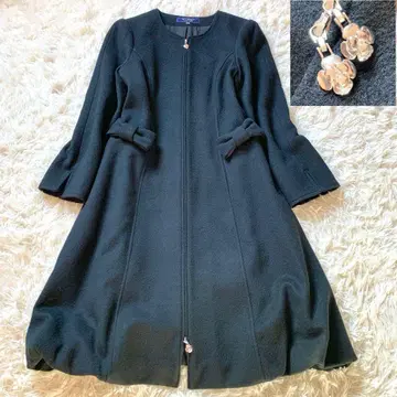 새상품급 엠즈 그레이시 노카라 리본 롱 코트 벌룬 참 M