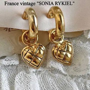 프랑스 빈티지 SONIA RYKIEL 하트 퀼팅 귀찌