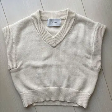 시착만 한 상품 CLANE 니트 베스트 아이보리