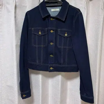 티티앤코 숏 기장 크롭 데님 자켓 네이비 컬러 네이비