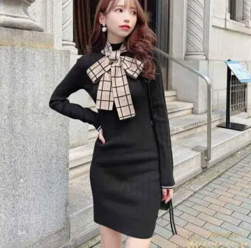 택 포함 새상품 미셸 마카롱 니트 원피스 XS 사이즈