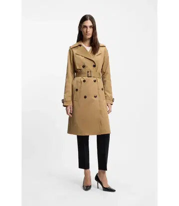 ROSSO 베이지 더블 브레스트 트렌치코트