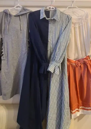 axes 바이컬러 원피스 상의 노브랜드 스커트 세트 묶음 판매