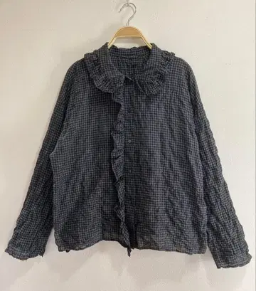 2025SS 셔링 로운 프릴 블라우스 블랙