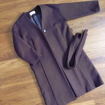 프레이 아이디 팥 브라운 롱 코트 허리 벨트 포함