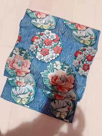 나고야 오비 앤티크 모란 매실 자수