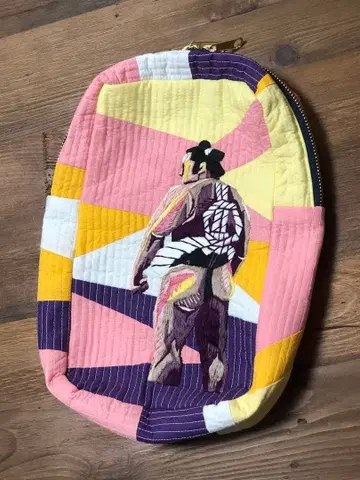 스모 선수 자수 퀼팅 핸드메이드 파우치