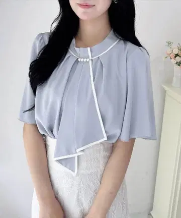 INGNI 펄 핑 부착 트로미 플레어 슬리브 블라우스 색스 색 M 사이즈